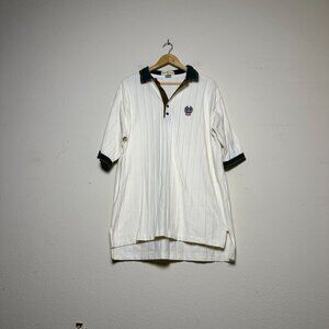 VTG Willow Pointe Classic Dress Riged Polo Shirt Men XL USA White Golf Casual